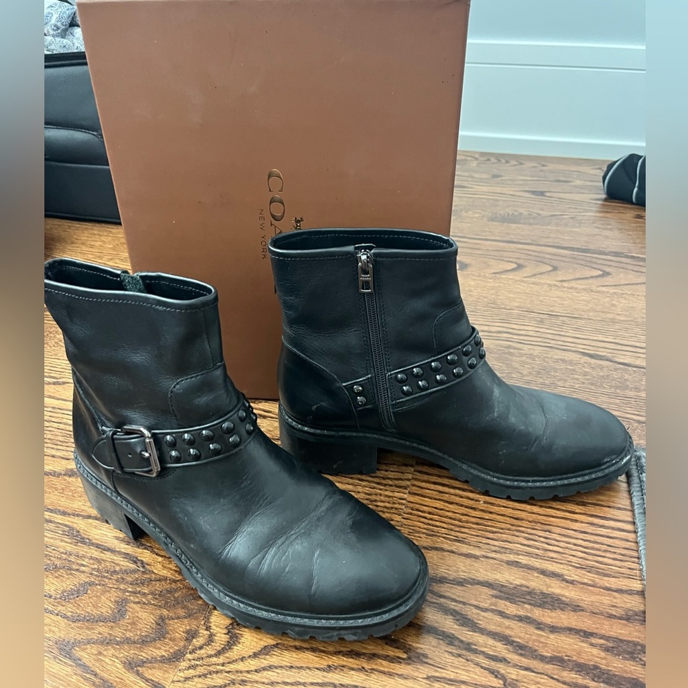 Coach Black Combat Boots with Rugged Style